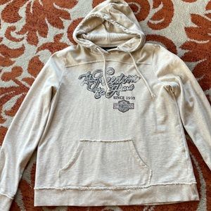 Genuine Harley Davidson Women’s Large Hooded Sweatshirt. Tan L